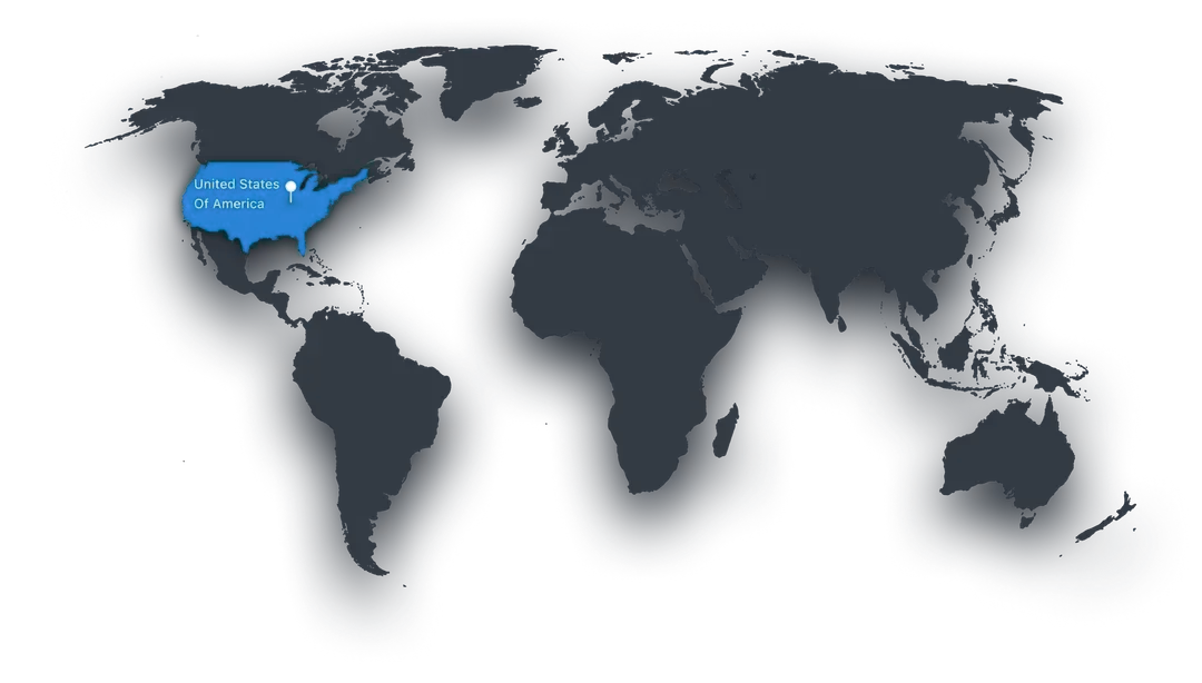World Map Showing Global Reach